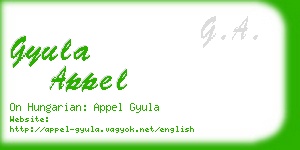 gyula appel business card